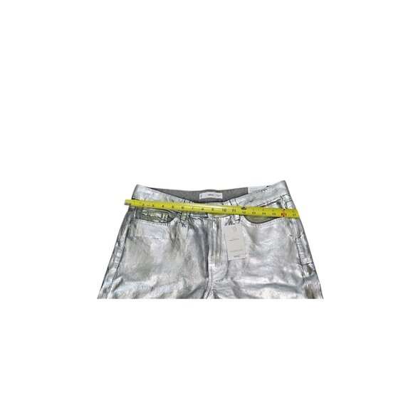 ✨ MNG by Mango Metallic Silver Wide-Leg Jeans – Size US 8 / EU 40 – NWT - Picture 5 of 13